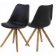 Lot de 2 Chaises Noir Piétement Chêne KosyForm