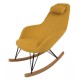 Rocking-chair Hygge en Tissu Jaune et Bois Eva KosyForm