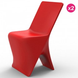 مجموعه من 2 الكراسي فوندوم تصميم Sloo الأحمر