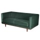 Sofa 2 Places Vintage Green Velvet and Walnut Walnut KosyForm Mantis