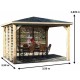 Blueterm wooden garden kiosk 12.32 m2 with 2 Habrita Walls