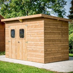 Abri de Jardin Bois massif Habrita 6,45 m2 et Toiture en acier