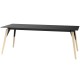 Table Vondom Faz Wood Plateau 200x100 Noir et Pieds Chêne Blanchi