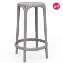 Conjunto de 4 taburetes altos Brooklyn Vondom altura del asiento 66 paloma gris