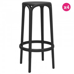 Set of 4 stools of Bar Brooklyn Vondom seat height 76 black