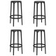 Lot de 4 tabourets de Bar Brooklyn Vondom hauteur d'assise 76 noir