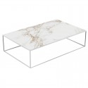 Table basse Pixel Vondom Dekton Entzo blanc et pieds blancs 160x100xH25