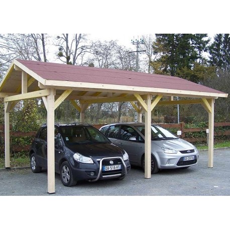 Pin-Carport Autoklaviert 15m2 mit HABRITA PVC-Abdeckung