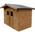 Abri de Jardin Bois Thermo Habrita 7,81 m2 avec Toit en acier