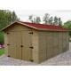 Garage en bois massif Habrita 21,7m2 avec madriers 42mm