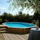 Piscine Bois Ubbink Océa 355x550 H120cm Liner Gris