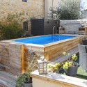 Pool Holz Ubbink Urban Pool 250x450 H140 Liner Blau