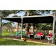 Bioclimatic pergola Habrita 21.5 m2 Aluminum and curtain side 3.6