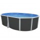 Round above ground pool TOI Prestigio white 350x132 with complete kit