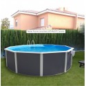 Oberirdischer Pool TOI Canarias rund 460xH120 mit komplettem Kit Anthrazit