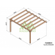 Aangebouwde pergola in ruw hout Sevilla 5x4m 20m2