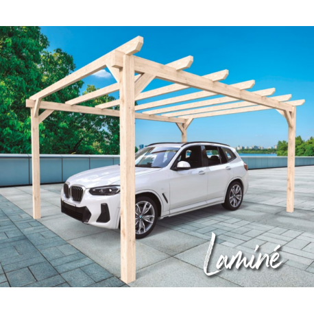 Carport en bois pour voitures 5x3m Badajoz 15m2 Maderland