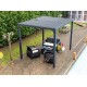 Pérgola bioclimática de aluminio antracita Habrita 7,20m2 con lamas