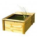 Bassin de jardin en bois avec bâche Quadro Wood 3 Ubbink