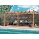 Pérgola adosada de madera cruda Palma 6x4m 24m2