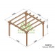 Valencia 4x4m 16m2 freistehende Pergola aus Massivholz