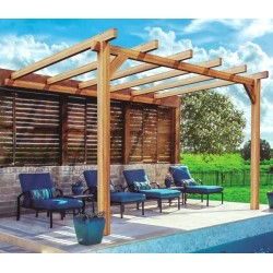 Andorra Rohholz Anlehn-Pergola 3x3m 9m2