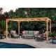 Pergola autoportée en bois brut Alicante 4x3m 12m2