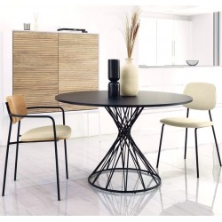 Mesa Redonda 120 MDF Preto Inu VeryForma