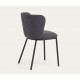 Lot de 2 Chaises Tissus gris foncé et métal noir Elia VeryForma