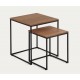 Set of 2 Ana VeryForma Walnut and Metal Nesting Tables