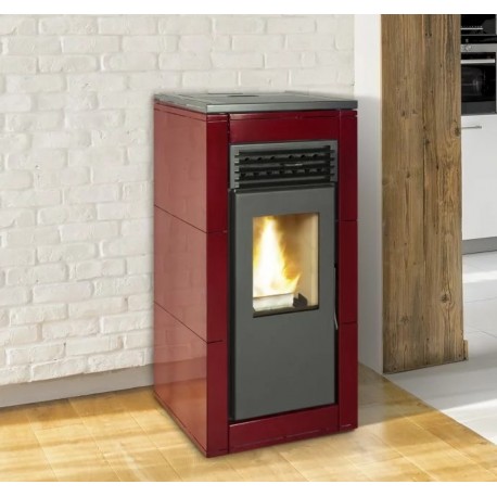 Poêle à Granulés Ferlux Nerea 10 kW rouge Impérial