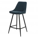 Set van 2 Ari VeryForma blauwe fluwelen en metalen werkbladstoelen