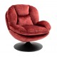 Fauteuil pivotant Top tissu velours rouge bordeaux VeryForma