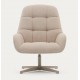 Aspe swivel armchair beige fabric and metal VeryForma