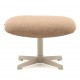 VeryForma Light Brown Fabric and Metal Aspe Footstool