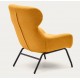 Lina armchair in mustard terry fabric and VeryForma steel