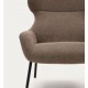 Lina fauteuil in lichtbruine chenille stof en VeryForma staal