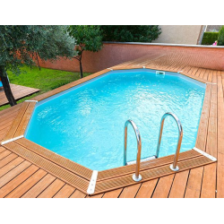 Piscine Bois Ubbink Azura 355x490 H130 Liner Beige